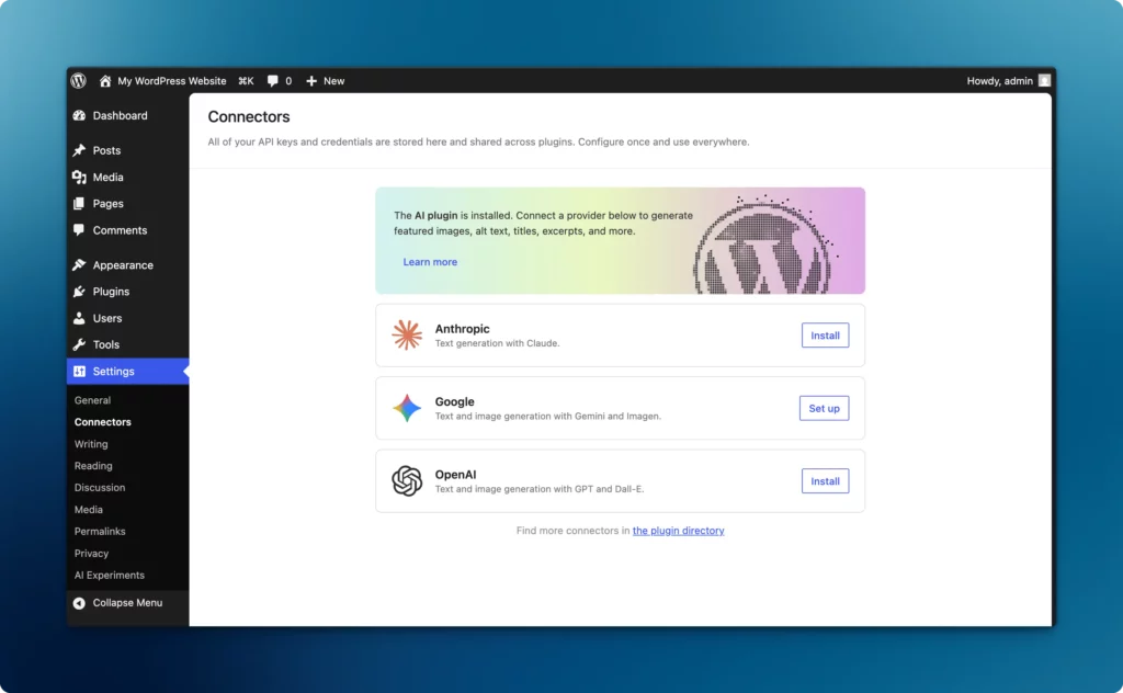 AI Connector in WordPress 7.0